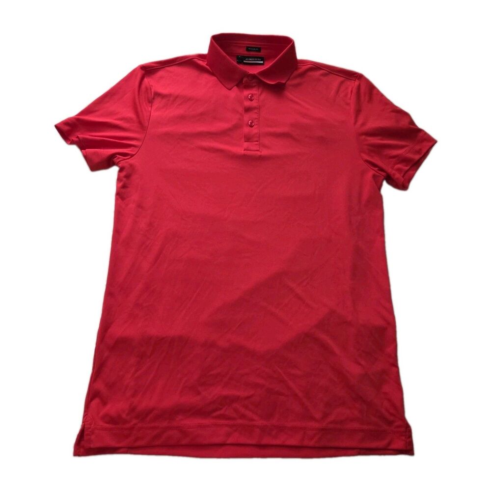J Lindeberg Men's SHIRT POLO KV Tour Regular Fit Golf Red Sz M Medium NEW
